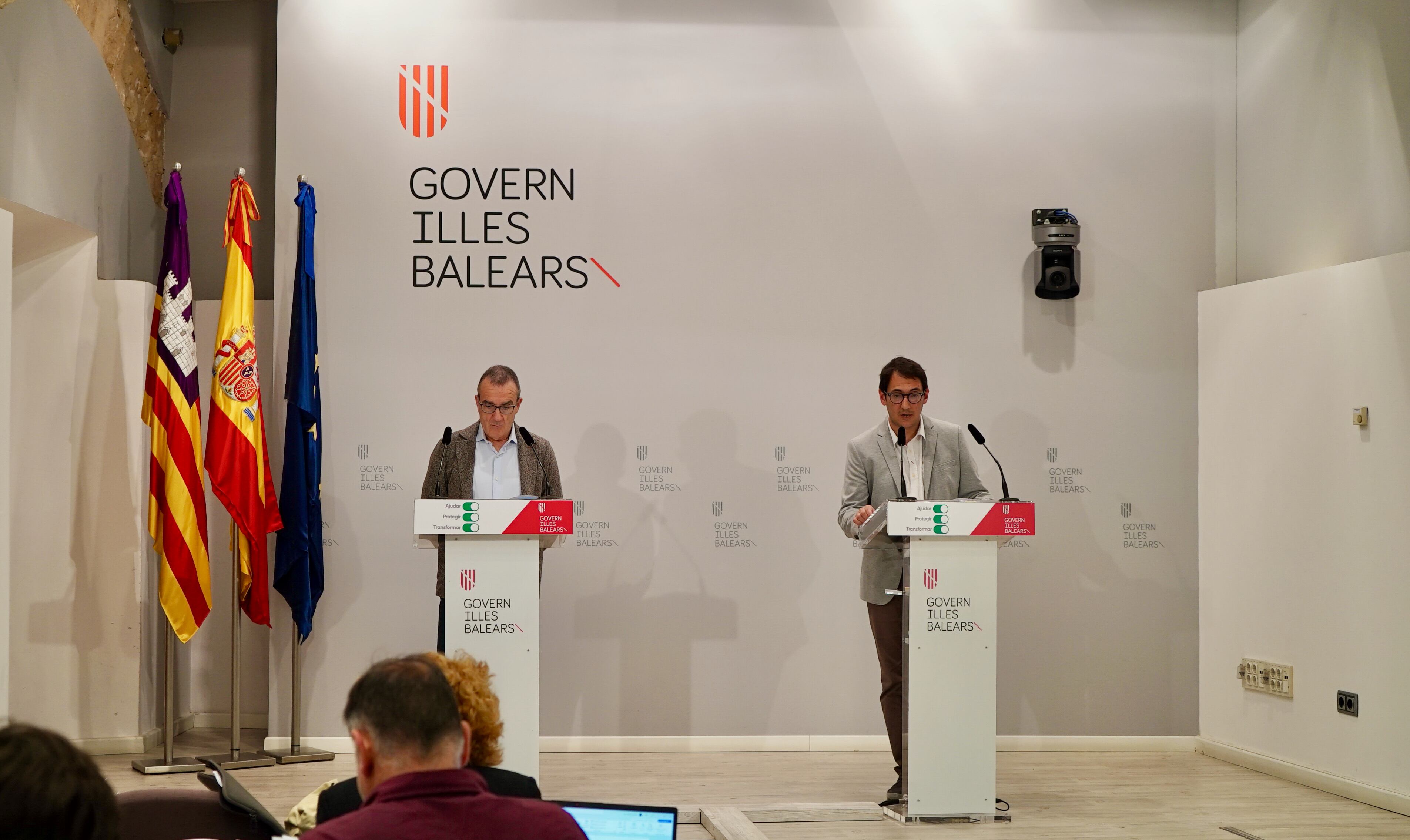 Un momento durante la rueda de prensa tras el Consell de Govern