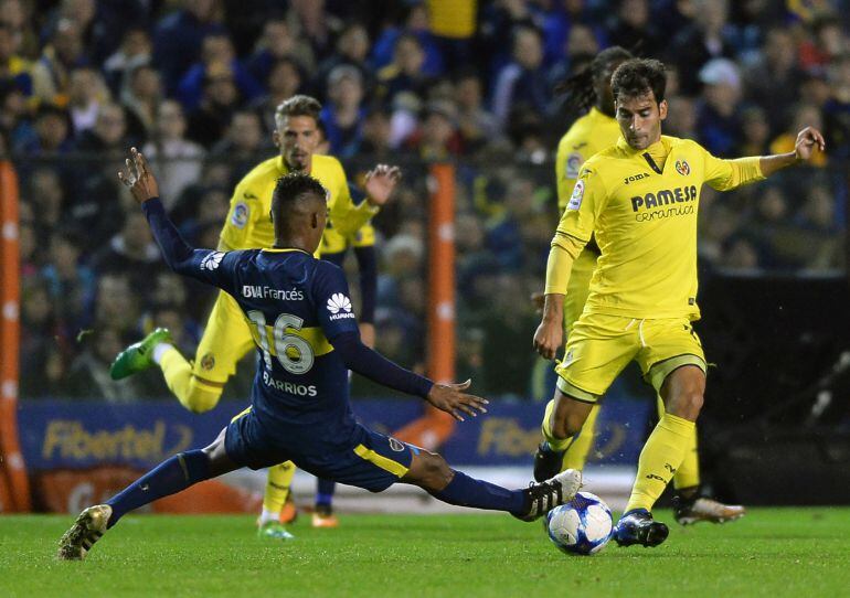 Manu Trigueros durante un partido contra los Boca Juniors. 