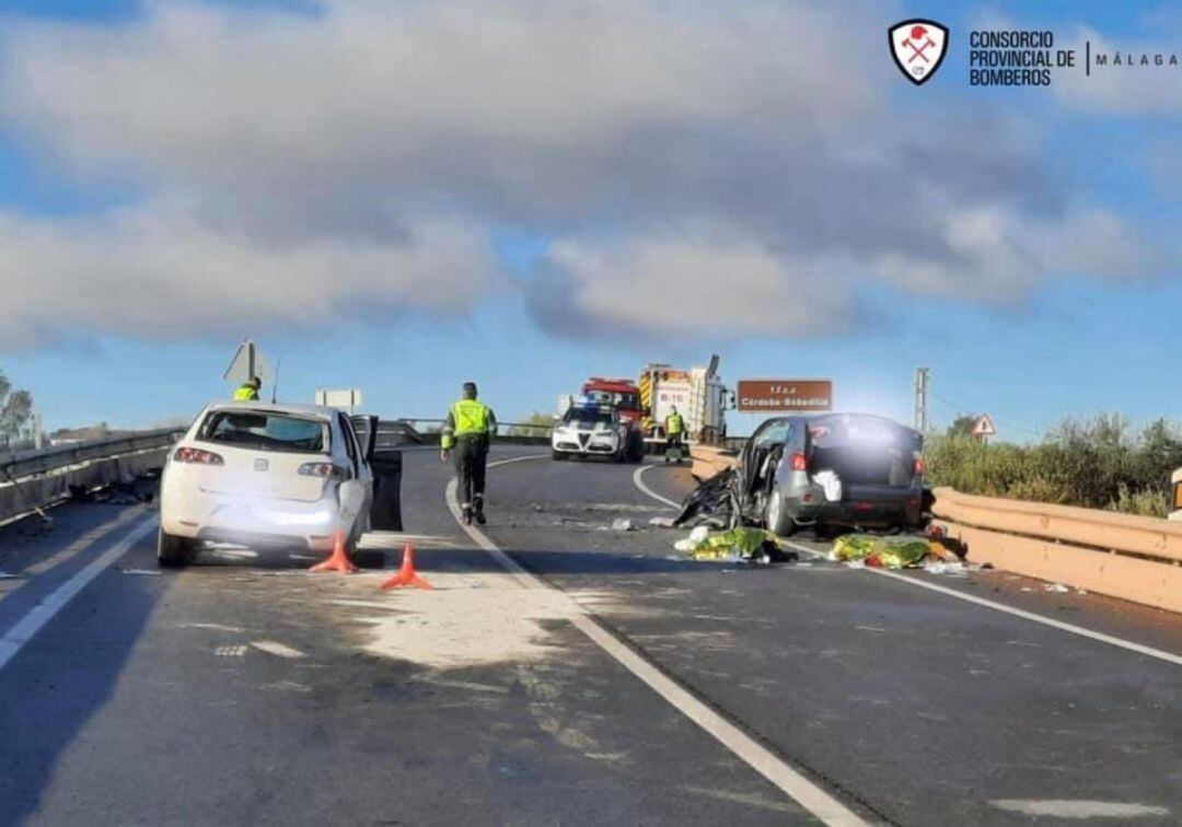 Imagen del accidente que se ha producido a las 8:20 de la mañana de este sábado