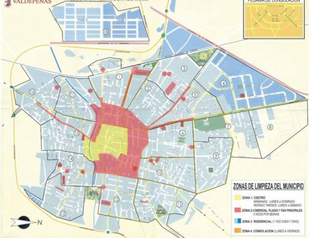 Plano de zonas de limpieza viaria en el contrato de 2021 a 2028