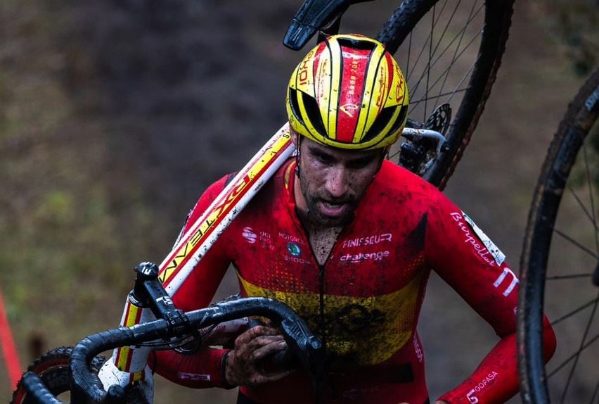 Felipe Orts durante la carrera de la Copa del Mundo de Maasmechelen