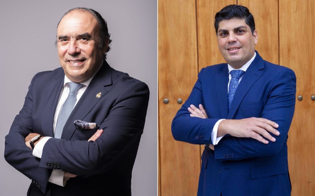 José María Flores Vargas, a la izquierda, y Carlos de Paz Moreno son los candidatos a hermano mayor de Los Gitanos