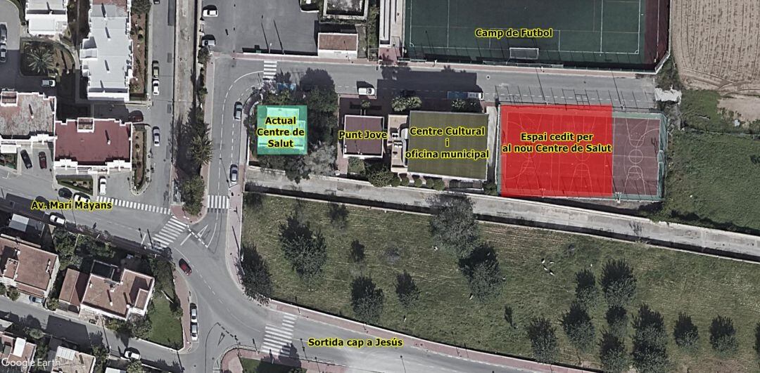 Imagen de la zona donde está proyectada