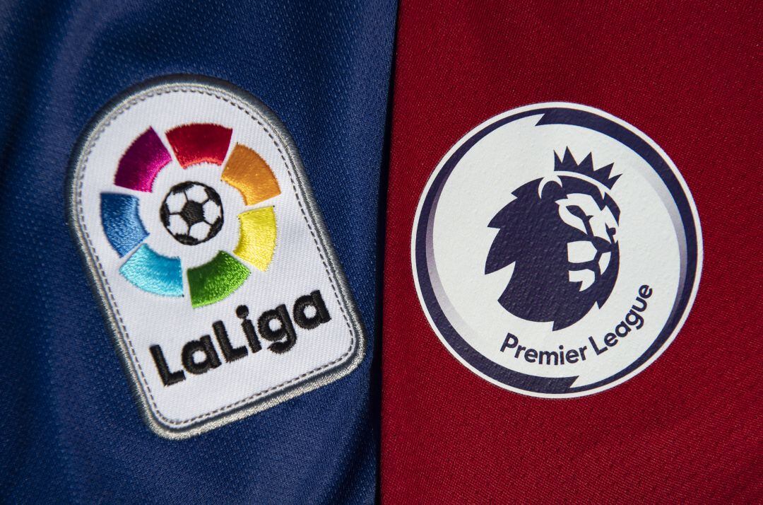 Los logos de LaLiga y de la Premier League