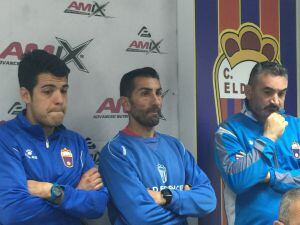 Cuerpo técnico del C. D. Eldense con Galiana