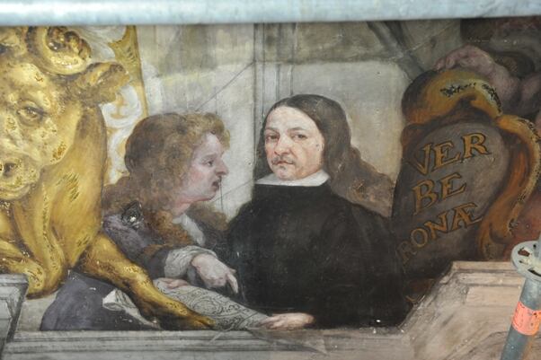 Detalles de los frescos de la Iglesia de San Nicolás en restauración