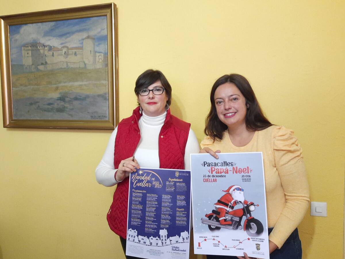 Maite Sánchez y Raquel Gilsanz, concejales de Cuéllar explican los detalles de la programación navideña de Cuéllar