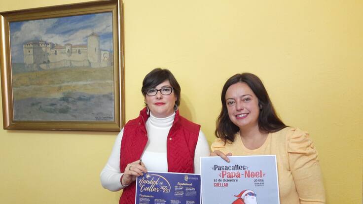 Maite Sánchez y Raquel Gilsanz, concejales de Cuéllar explican los detalles de la programación navideña de Cuéllar