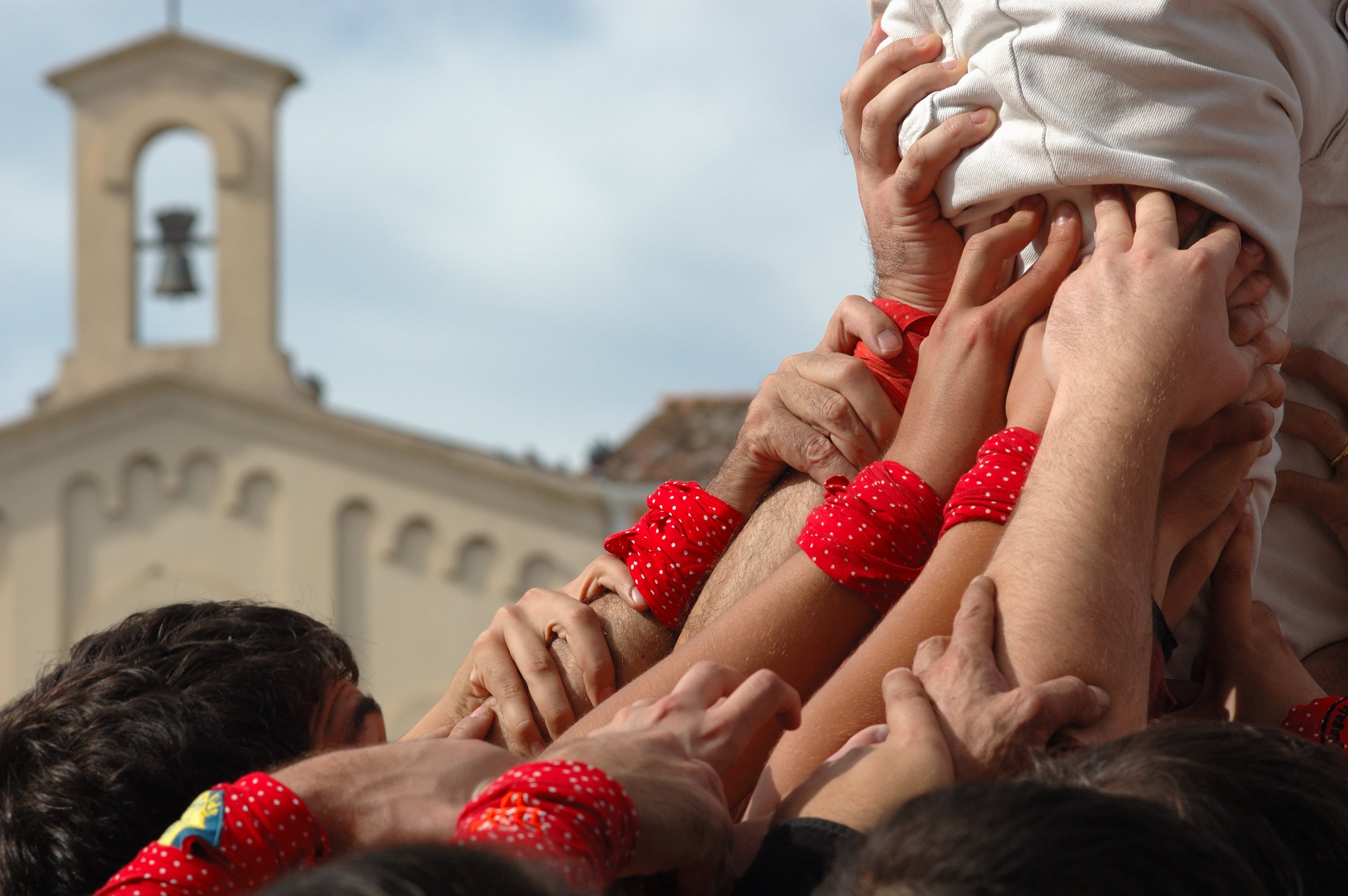 Un casteller en Cataluña.