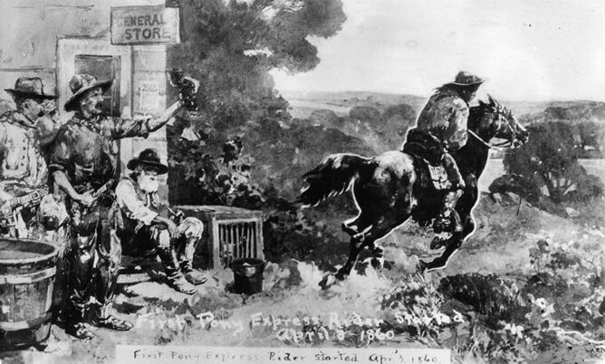 3 de abril de 1860: el primer Pony Express transportando el correo desde St Joseph (Missouri) a California