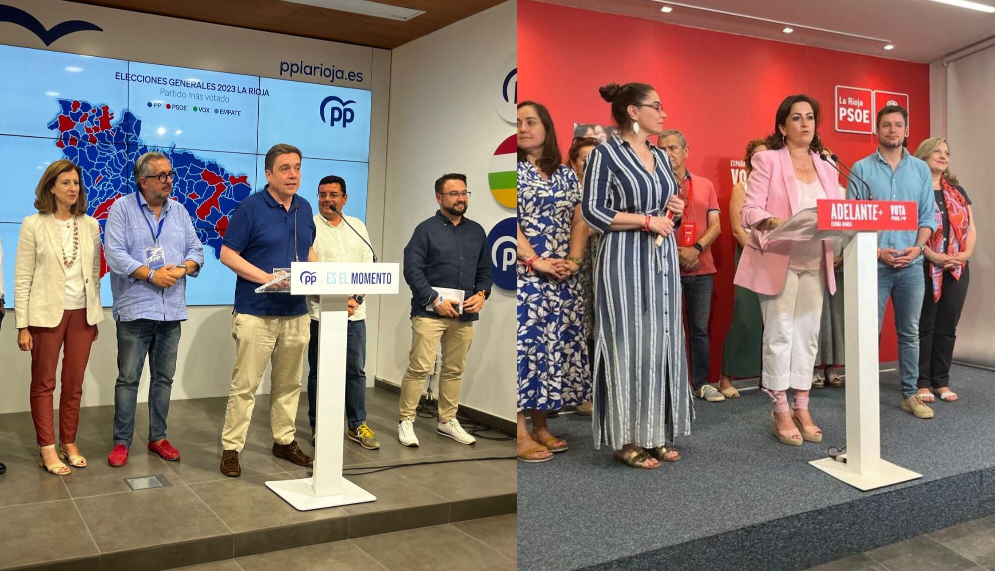 Partido Popular y Partido Socialista valoran los resultados del 23J