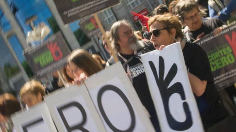 Una protesta de Recortes Cero - Grupo Verde