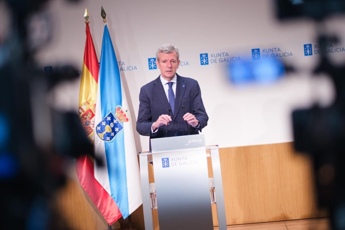 Alfonso Rueda, presidente de la Xunta de Galicia, en el Consello de Goberno celebrado en Lugo.