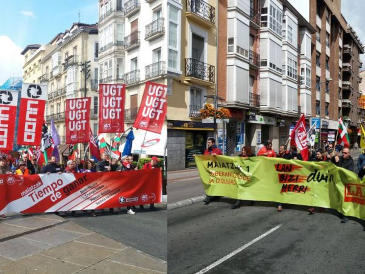 La brecha salarial y las pensiones, en las marchas del 1 de mayo en Vitoria