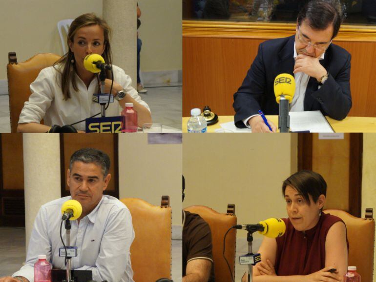 Carmen Navarro (PP), Francisco Molinero (PP), Manuel González Ramos (PSOE) y Teresa Arévalo (Unidos Podemos)