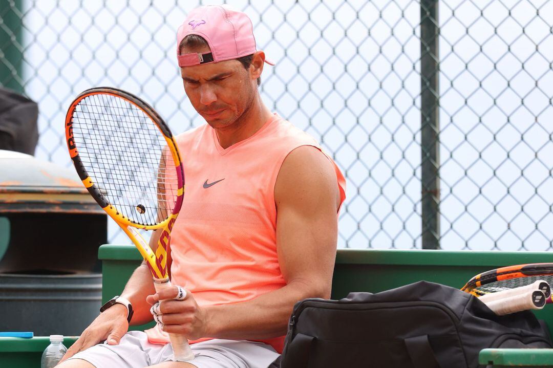 ..MONTE-CARLO, MONACO - APRIL 11: Rafael Nadal of Spain looks on during a training session on day 2 of the Rolex Monte-Carlo Masters at Monte-Carlo Country Club on April 11, 2021 in Monte-Carlo, Monaco. (Photo by Alexander Hassenstein/Getty Images)