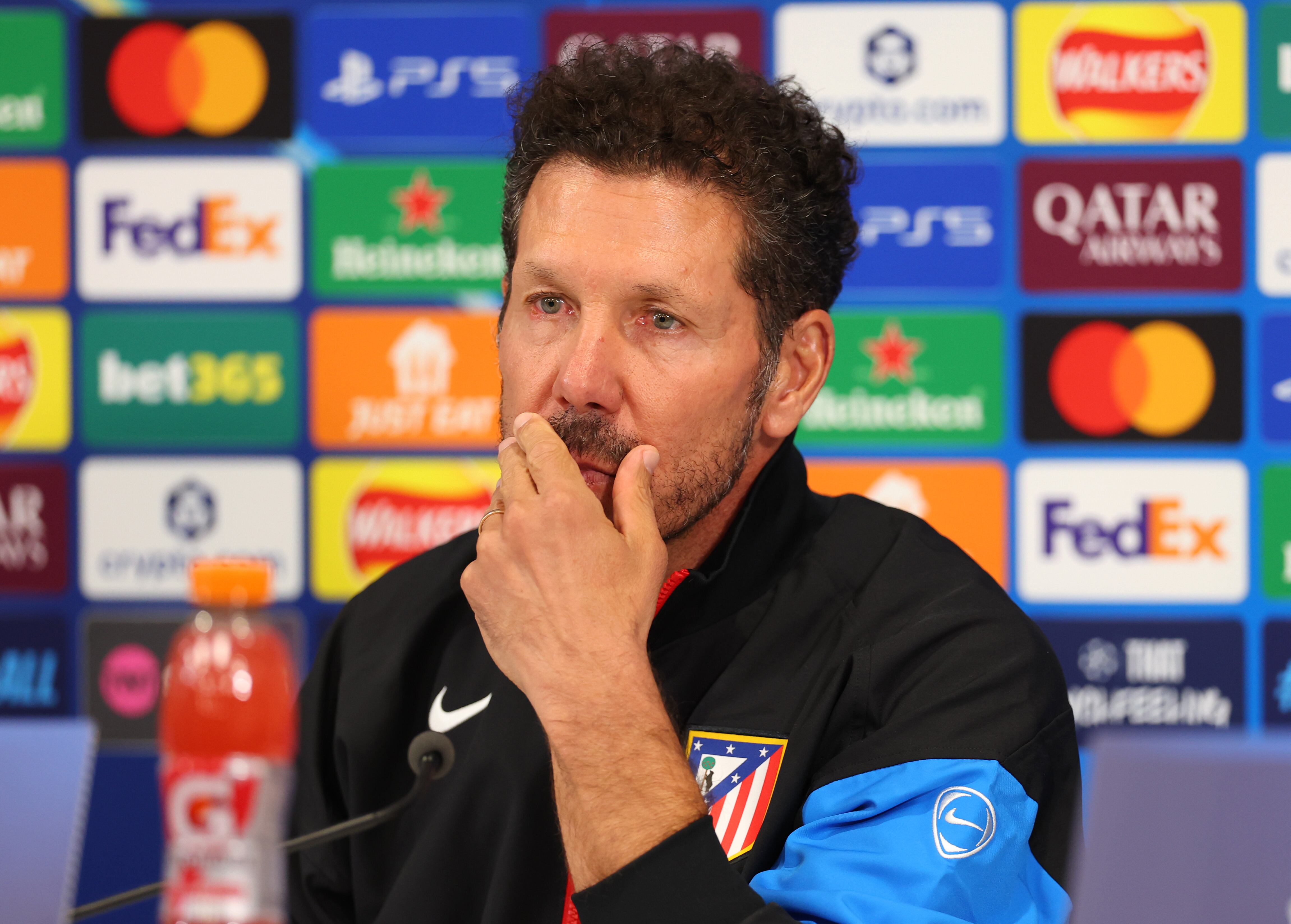 Diego Pablo Simeone, en la previa del partido entre Liverpool y Atlético de Madrid de Champions League