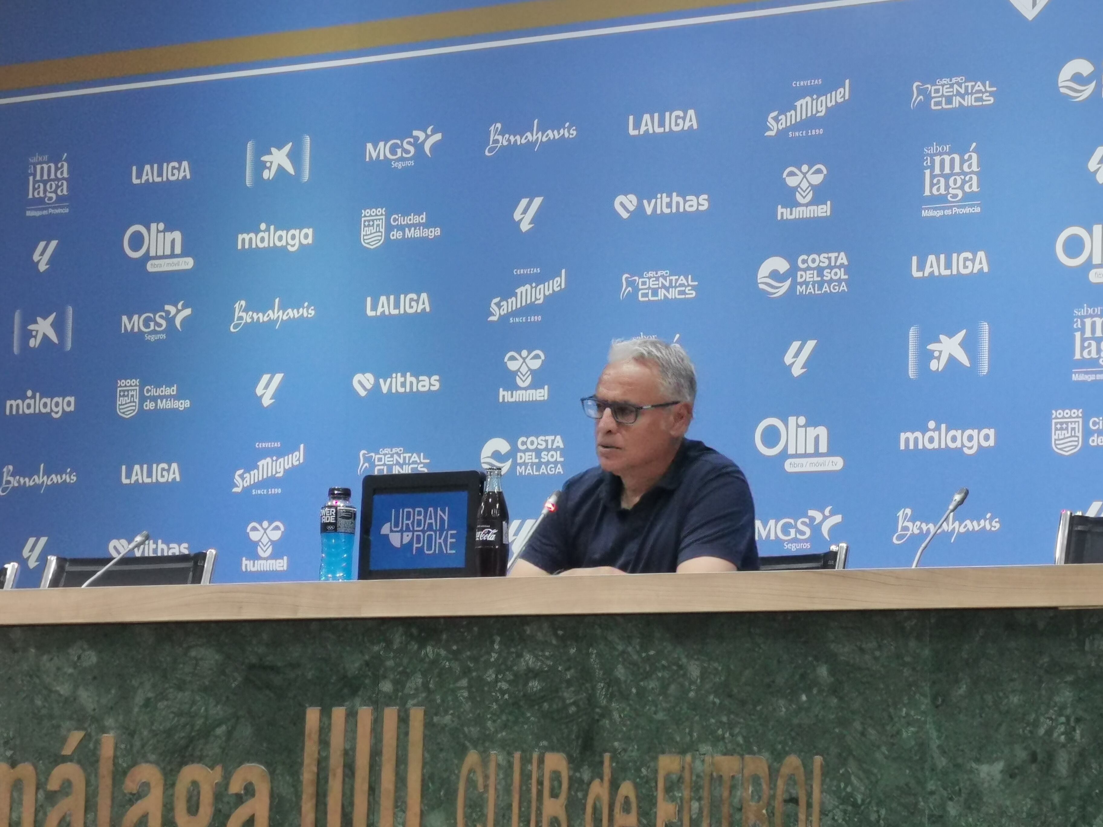 Sergio Pellicer, en la sala de prensa de La Rosaleda