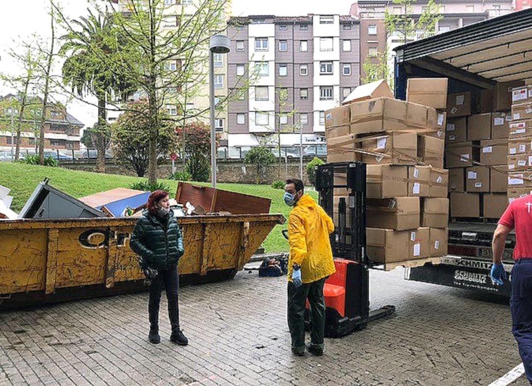 Llegada del material.