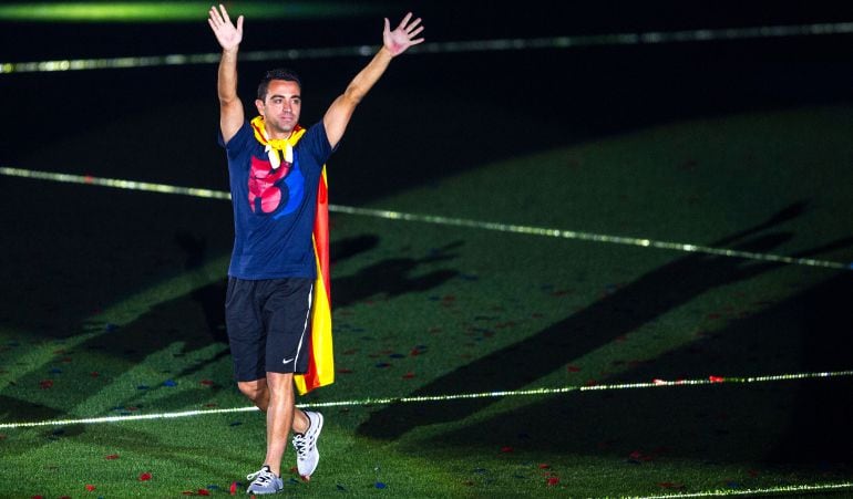 Xavi Hernández, en su despedida del Barcelona.