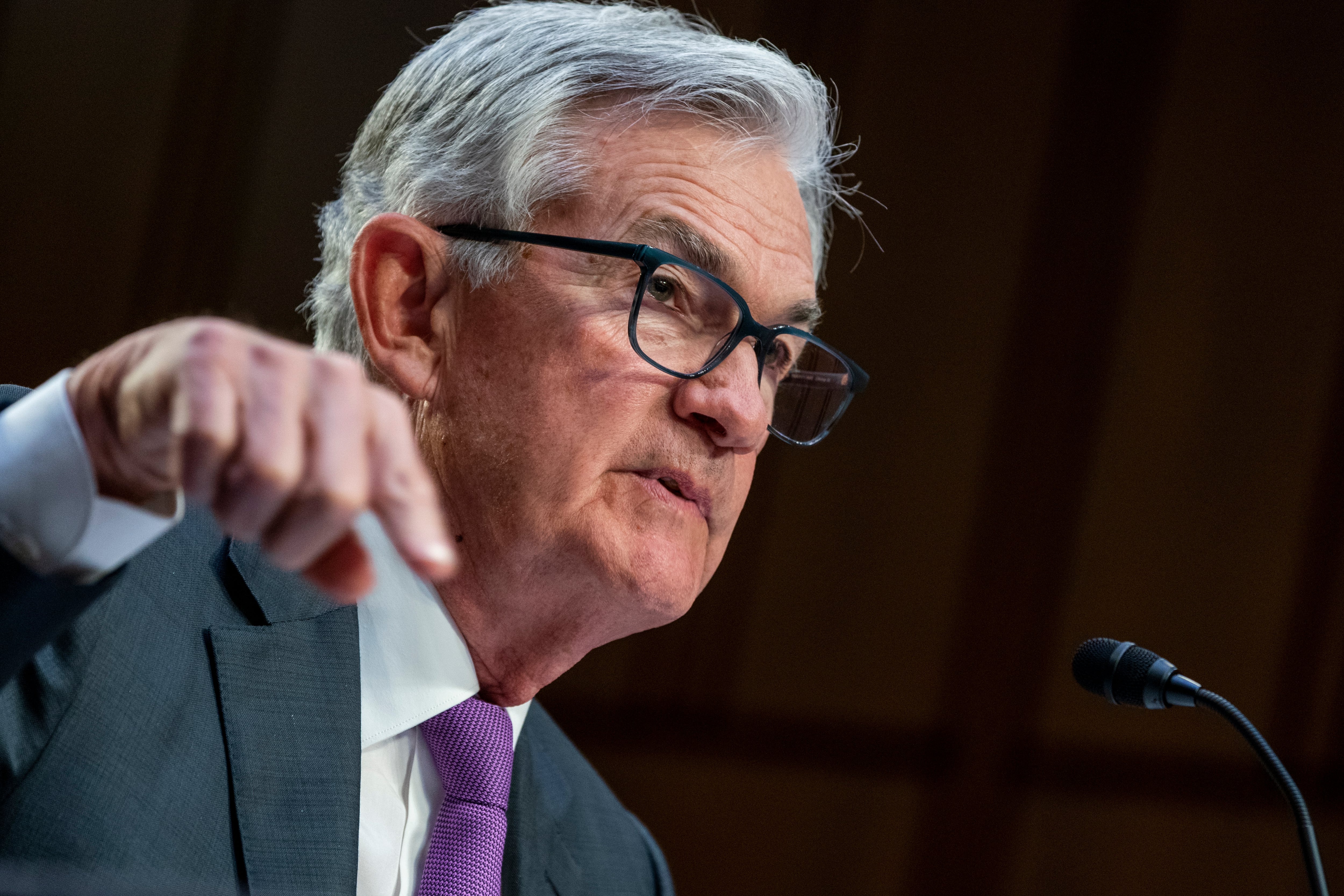 Washington (United States), 07/03/2023.- El presidente de la Reserva Federal, Jerome Powell, durante una comparecencia ante el Senado. EFE/EPA/SHAWN THEW