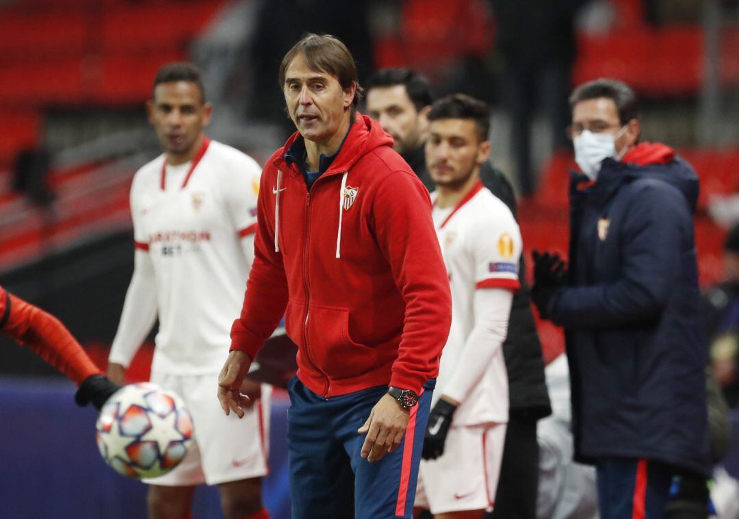 Julen Lopetegui, en el encuentro de Champions frente al Rennes.