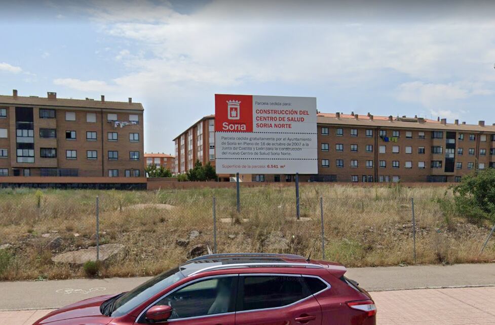 Parcela cedida por el Ayuntamiento de Soria  a la Junta para el Centro de Salud Soria Norte.