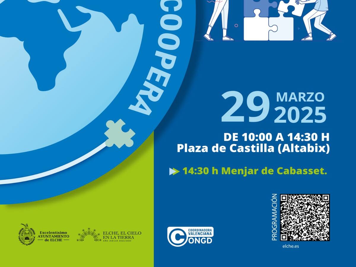 Llega la II Jornada Elche Coopera para visibilizar el trabajo de las ONGD ilicitanas