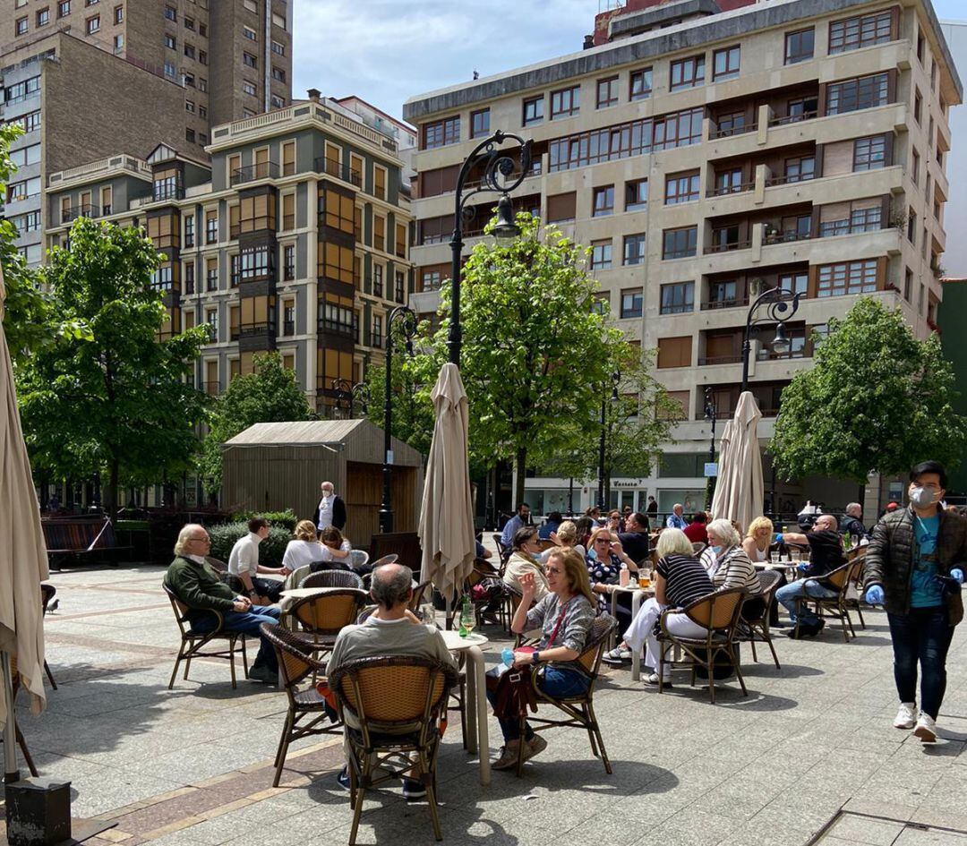 Una terraza de Gijón.