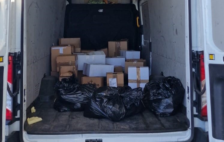 Furgoneta con tabaco interceptada por la Guardia Civil.