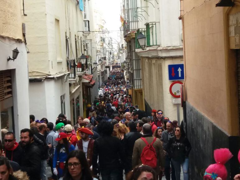 Calles de Cádiz durante el Carnaval 
