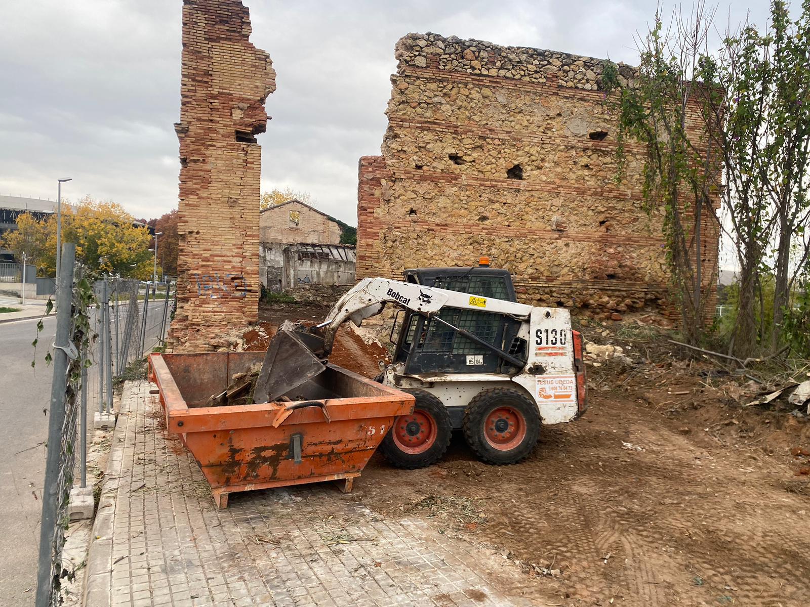 Obras en la antigua estación. Fuente: Ajuntament de Xàtiva