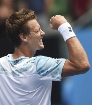 El tenista checo Tomas Berdych celebra su victoria