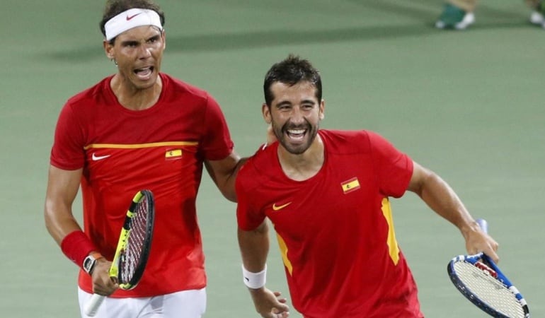 Rafa Nadal y Marc López en los Juegos Olímpicos