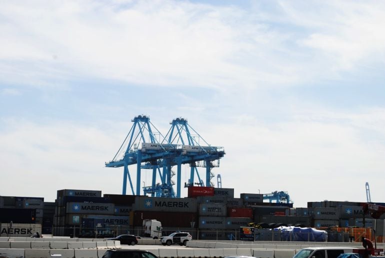 Grúas de una de las terminales de contenedores del puerto de Algeciras