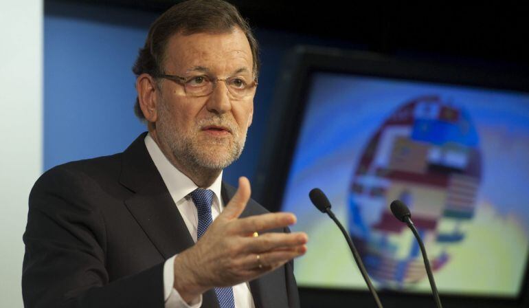 GRA237. BRUSELAS, 26/06/2015.- El presidente del Gobierno, Mariano Rajoy, durante la rueda de prensa posterior a la reunión del Consejo Europeo celebrado hoy en Bruselas. EFE/Horst Wagner