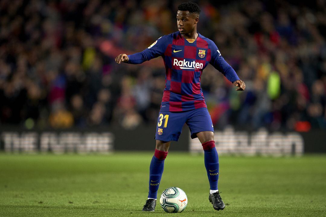 Ansu Fati, durante el partido contra el Celta.