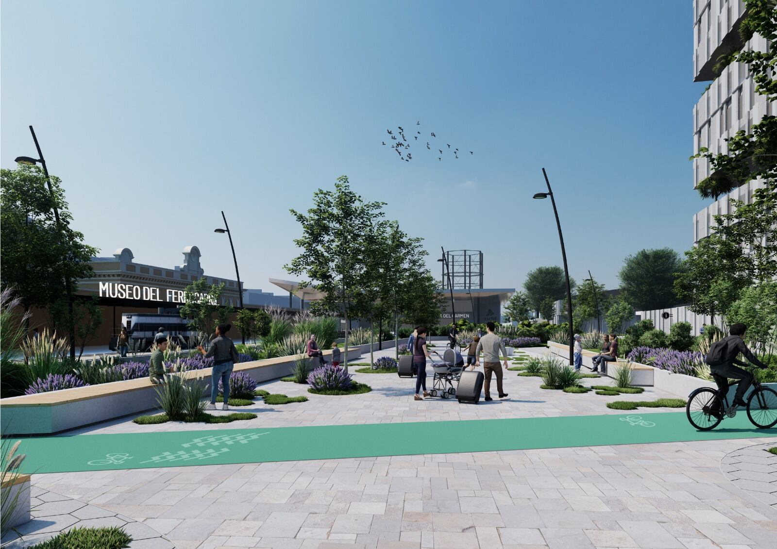 Simulación de la propuesta sobre cómo quedaría el entorno de la estación intermodal