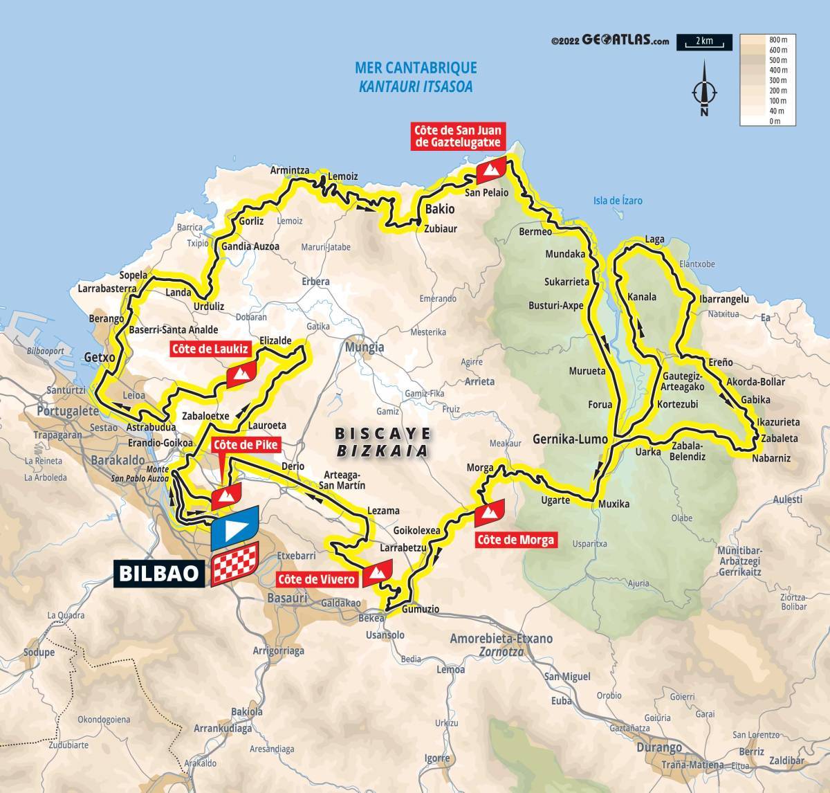 Recorrido de la primera etapa del Tour de Francia de 2023