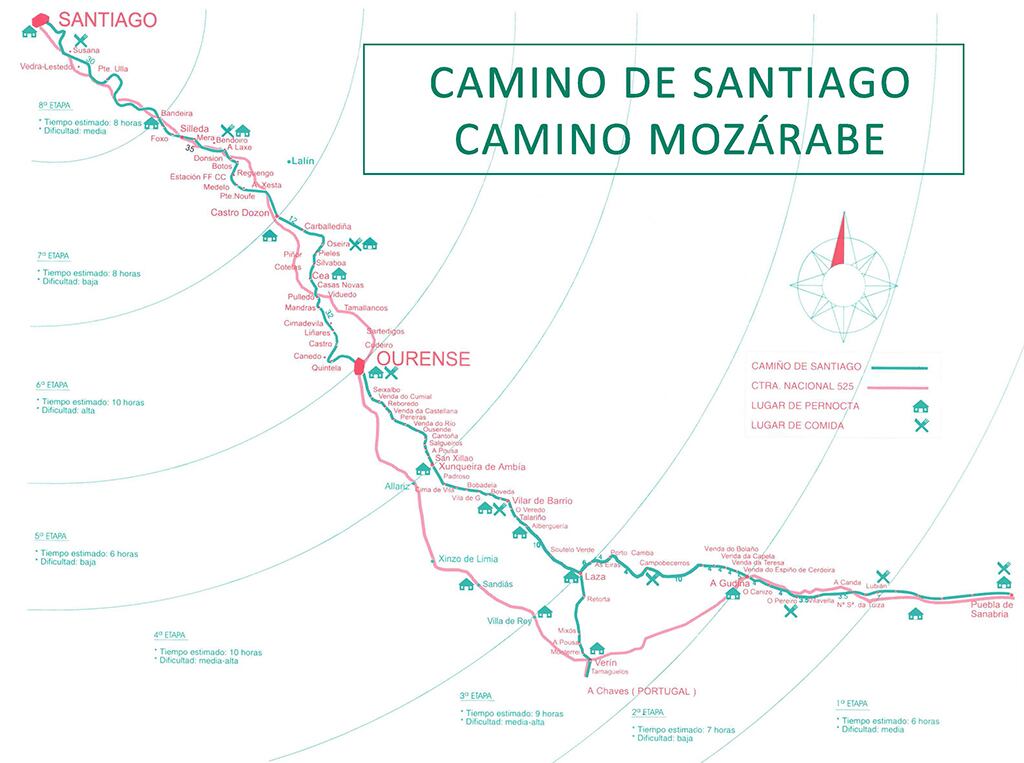 Foto del mapa del Camino Mozárabe