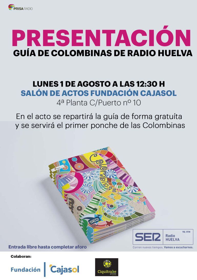 Cartel anunciador del acto de presentación de la Guía de Colombinas de la SER