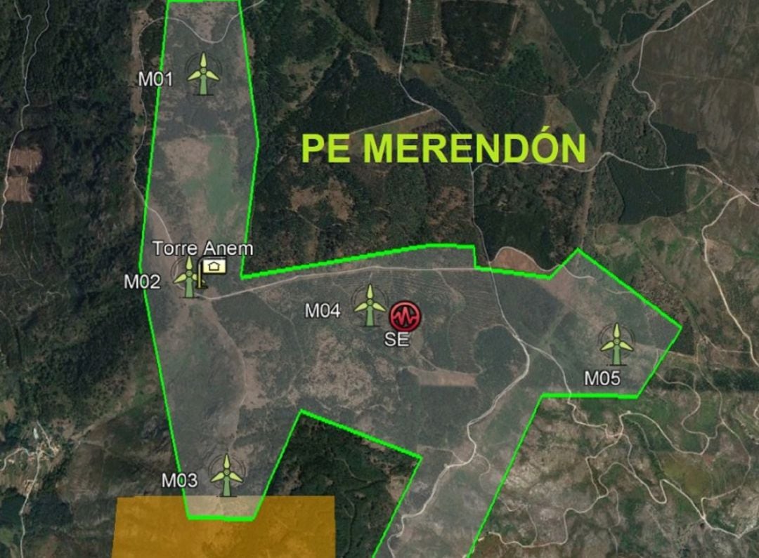 Proyecto del parque eólico del &#039;Merendón&#039; en Oia y O Rosal. 