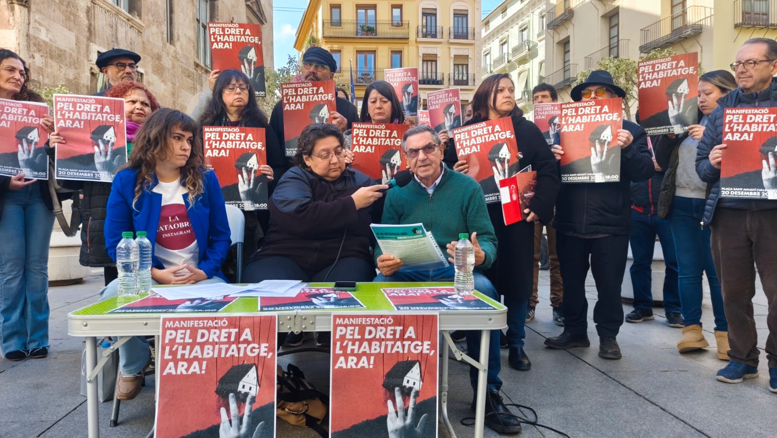 Presentación de la manifestación por el derecho a la vivienda el 20 de diciembre en València