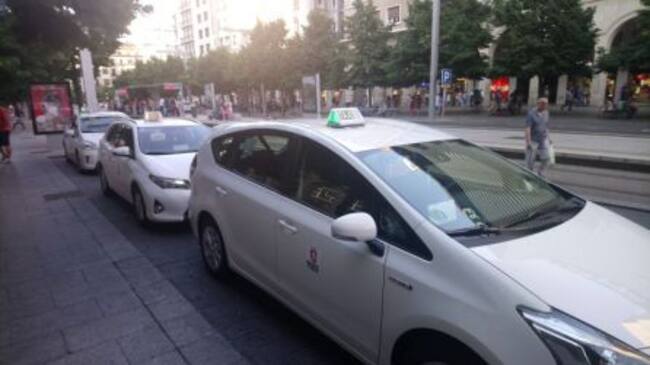Taxis en el Paseo de la Independencia de Zaragoza.
