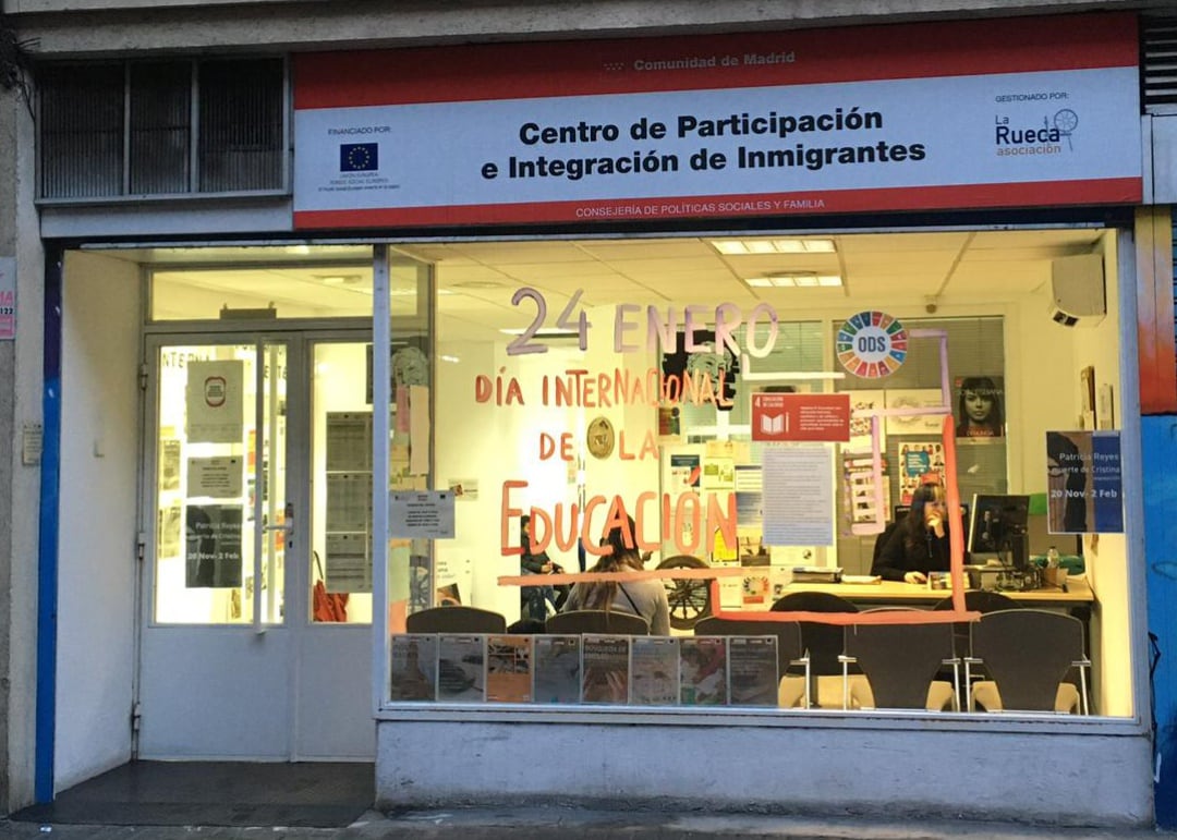 Fachada del Centro de Participación e Integración de Inmigrantes de Arganzuela (Madrid)