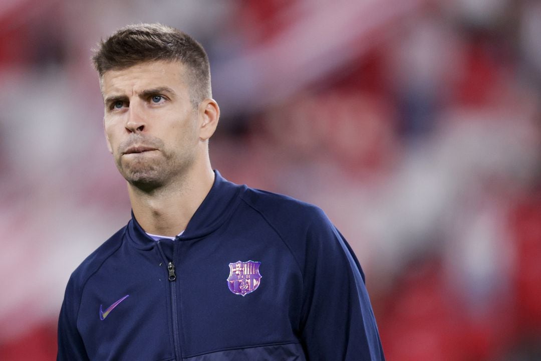 Gerard Piqué, antes de un encuentro con el FC Barcelona