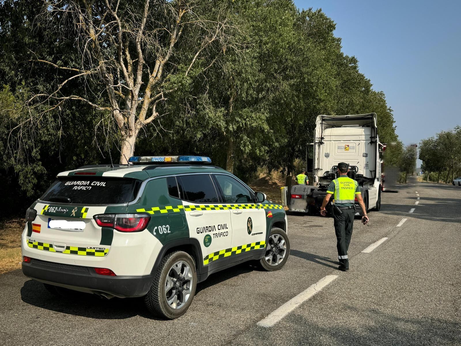 Actuación de la Guardia Civil con el camionero investigado