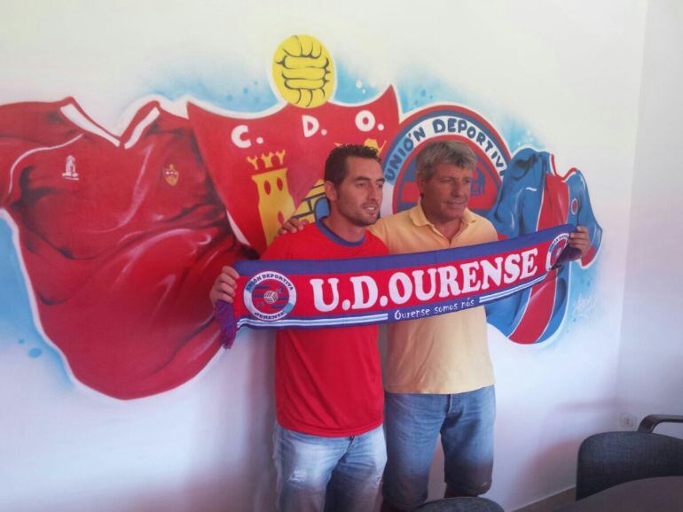 Rubén Durán, en su presentación como nuevo jugador de la U.D. Ourense