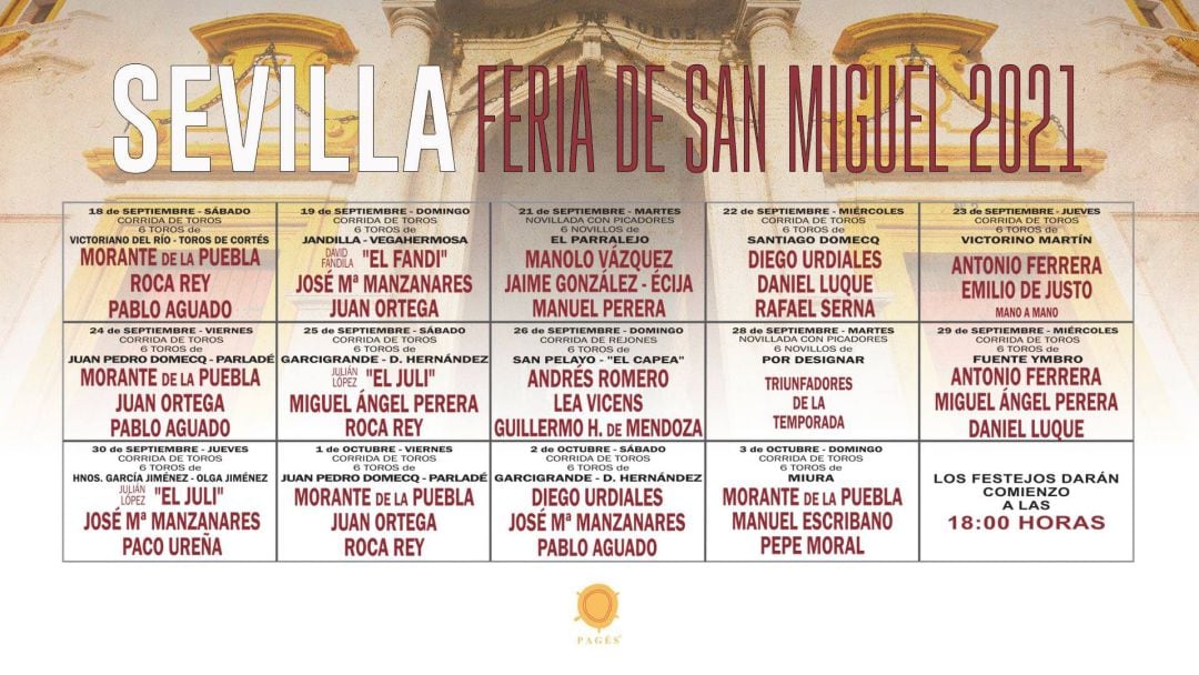 Estas son las nuevas fechas de los festejos que componen la próxima Feria de San Miguel