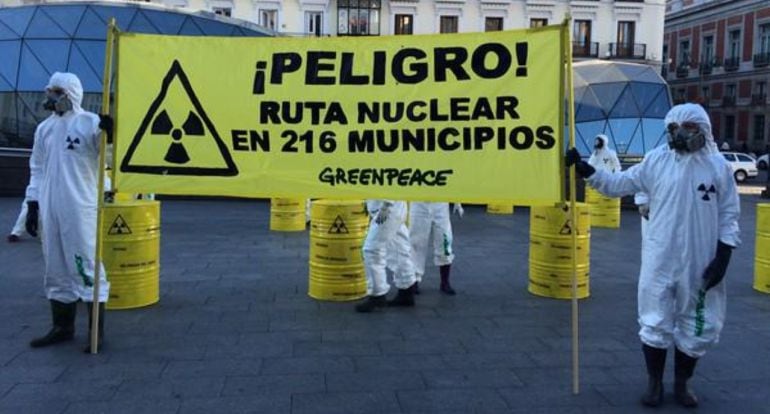 La protesta de Greenpeace en Madrid